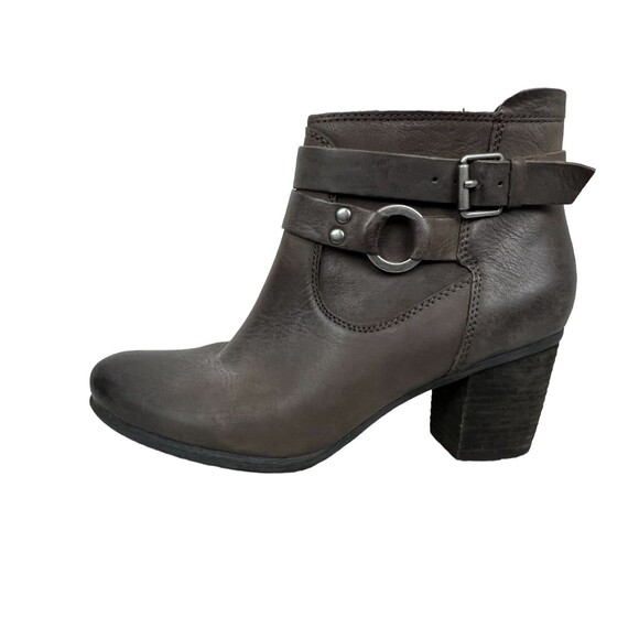 Josef Siebel Ankle Boots w Straps  Women's Size 37 / 6.5  Dark Taupe Leather - Picture 6 of 12